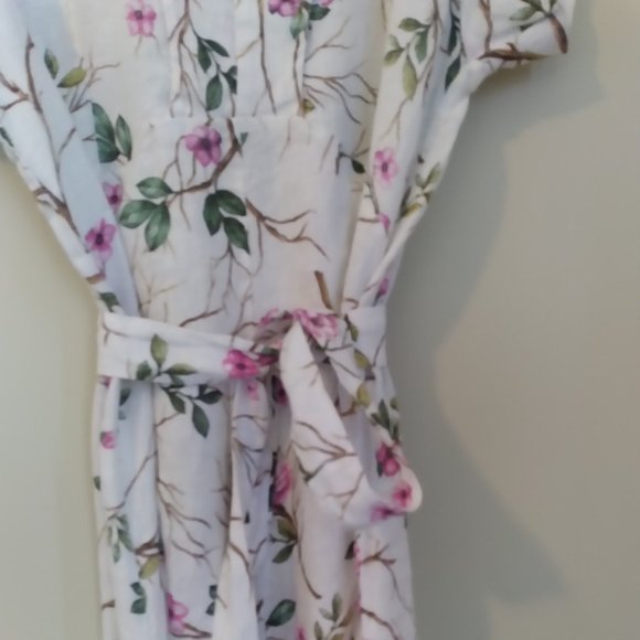 Pretty Piazza Del Tempio Italy, Floral Linen Jumpsuit Size XS - Picture 10 of 11